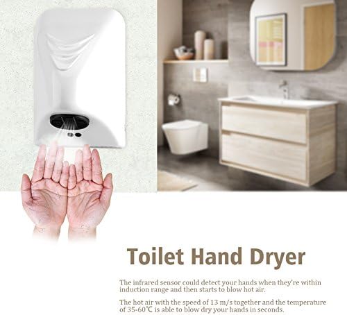 Mini Automatic Hand Dryer with Sensor 600W White ABS