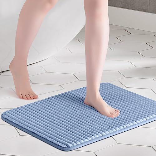 FRESHMINT Ultra Soft Charcoal Bath Mat 17x24 Non-Slip