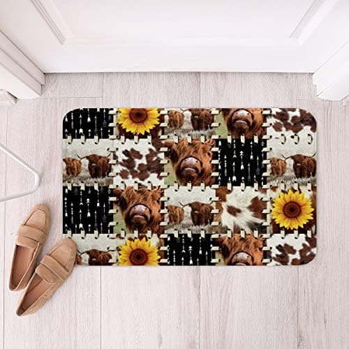 Highland Cow Bathroom Rug for Kids 16x24 Inches
