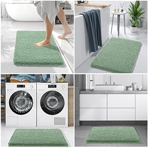 Yimobra Luxury Fluffy Bath Rug 36x24 Pure Light Green