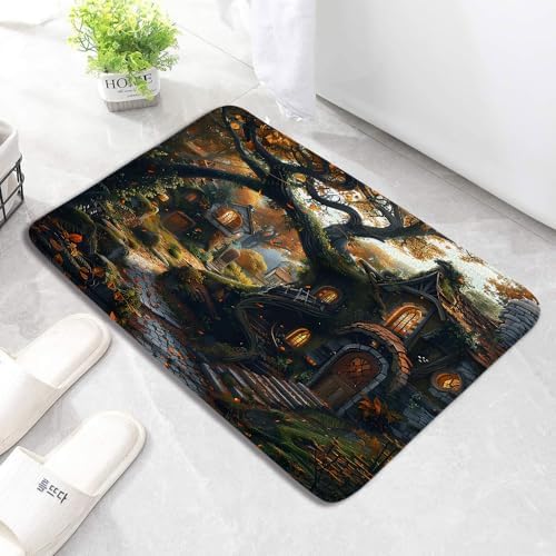 Fantasy Halloween Magic Forest Bath Mat 236 x 157 Inch