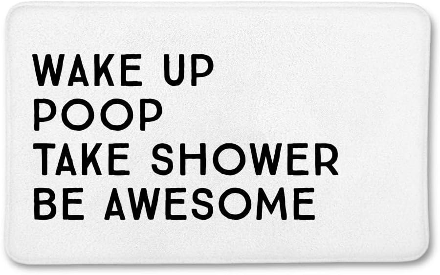 KXO Funny Bath Mat with Words 31x20 Inches