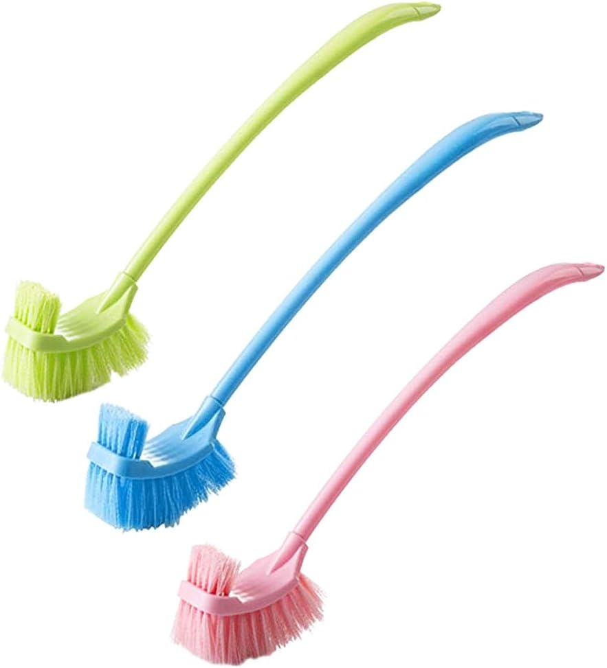 Long Handle Double Sided Toilet Brush with Holder 1