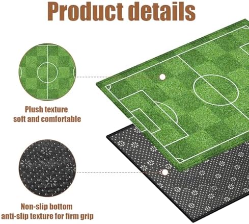 COSHARKLY Soccer Field Bath Mat 17x30 Inch Non-Slip