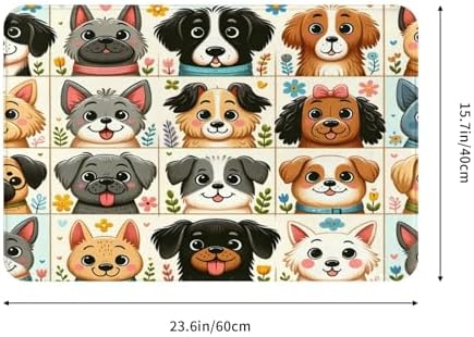 Cute Dog Bathroom Rug 24x16 inch Non-Slip