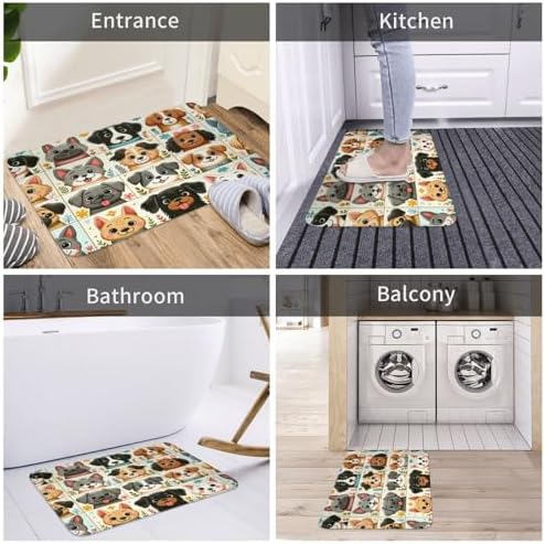Cute Dog Bathroom Rug 24x16 inch Non-Slip