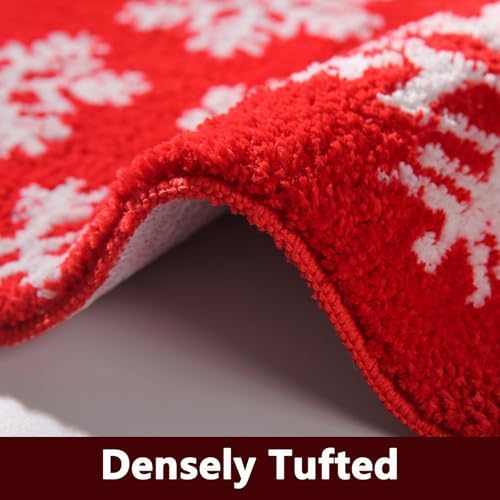 Whoohoohome Christmas Snowflake Bath Mat 32x20 Inches