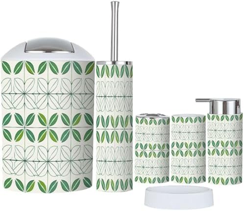 Boho Floral Bathroom Accessory Set of 6 Pieces
