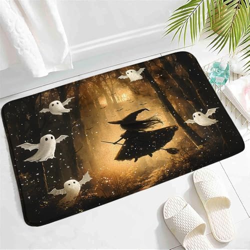 Halloween Witch Ghost Bath Mat - Spooky Decor Rugs
