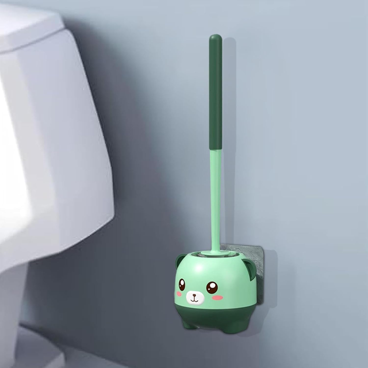 Cute Bear Toilet Brush Set with Holder 1