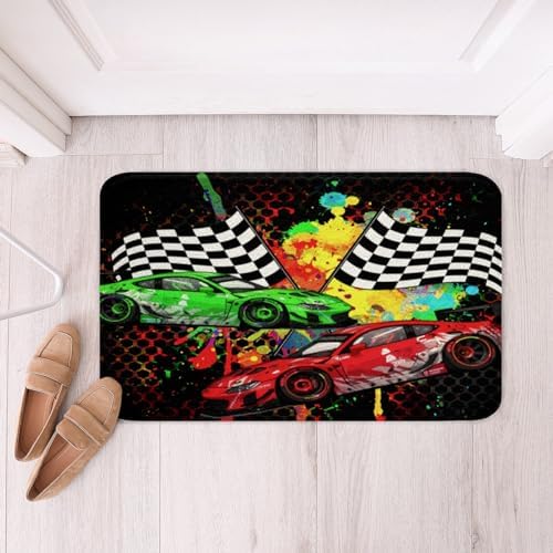 Feelyou Race Car Fleece Bath Rug 16x24 Inch