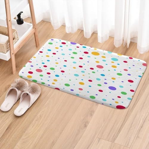 DYNH Kids Rainbow Flannel Bath Rug 16x24inch