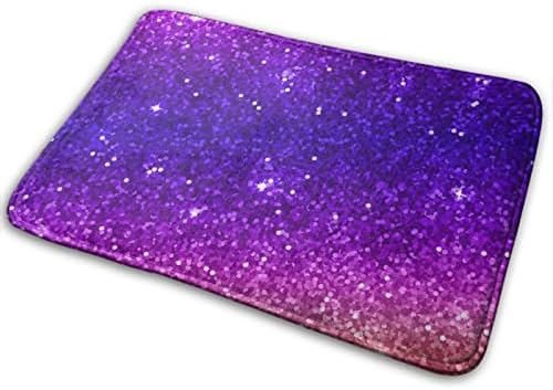 MZERSE Absorbent Memory Foam Bath Rug with Purple Glitter Pattern