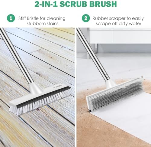 SetSail 2-in-1 Toilet Brush with Holder and Floor Scrubber