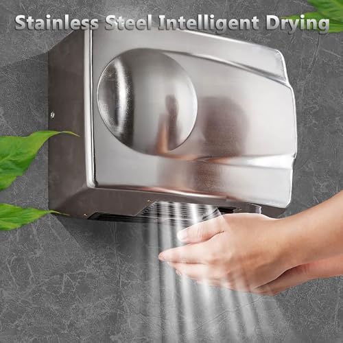 QIANMEI Heavy-Duty Stainless Steel Hand Dryer 1500W Automatic Sensor