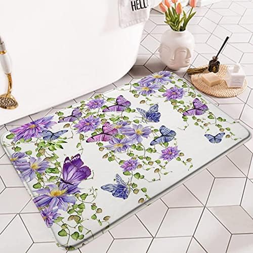RDRUVA Abstract Tropical Leaves Bath Rug Set