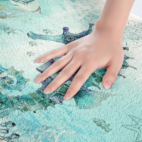 Feelyou Seahorse Bath Mat 16x24 Inch Kids Ocean Style Rugs