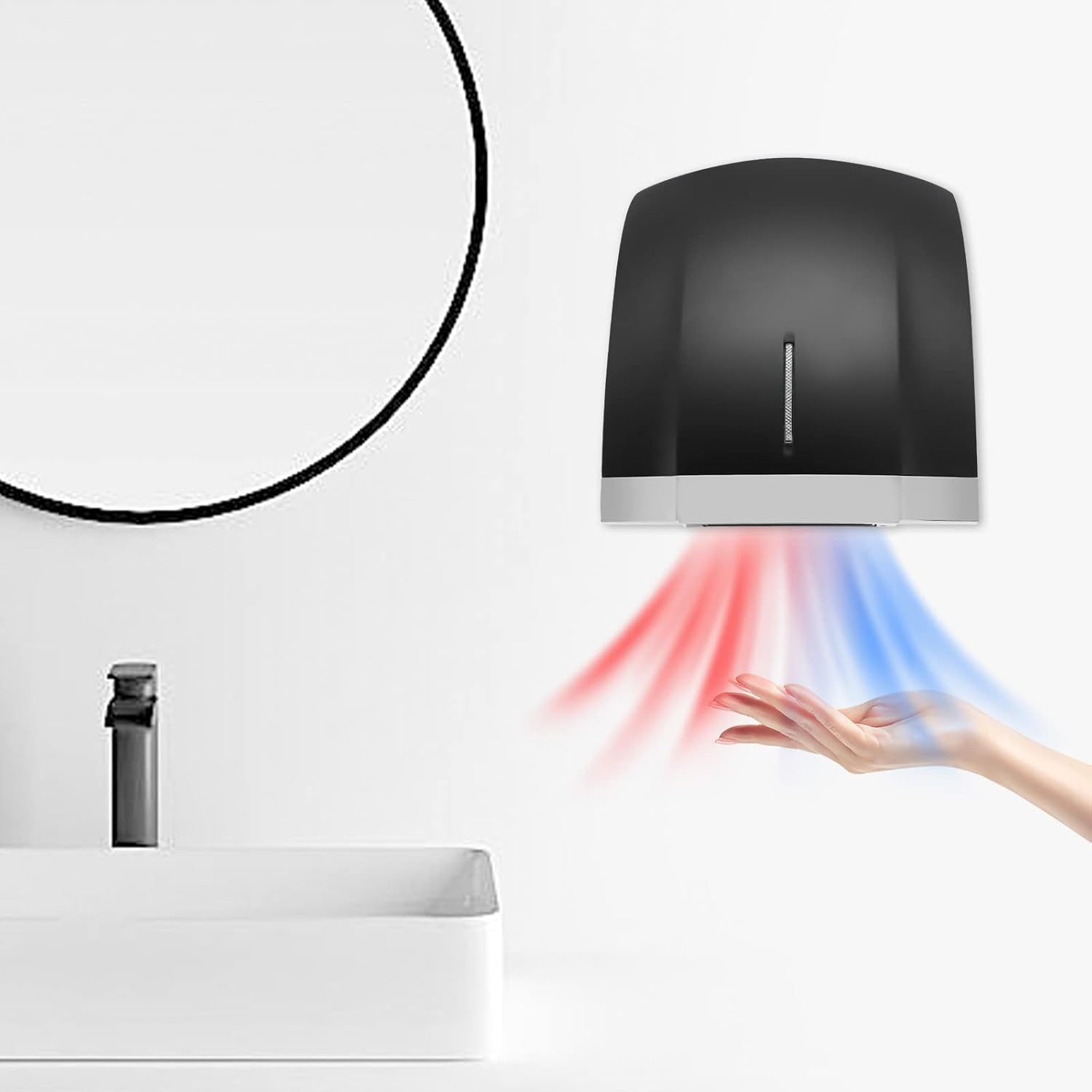 Ghankopd 1800W Electric Hand Dryer with HotCold Control
