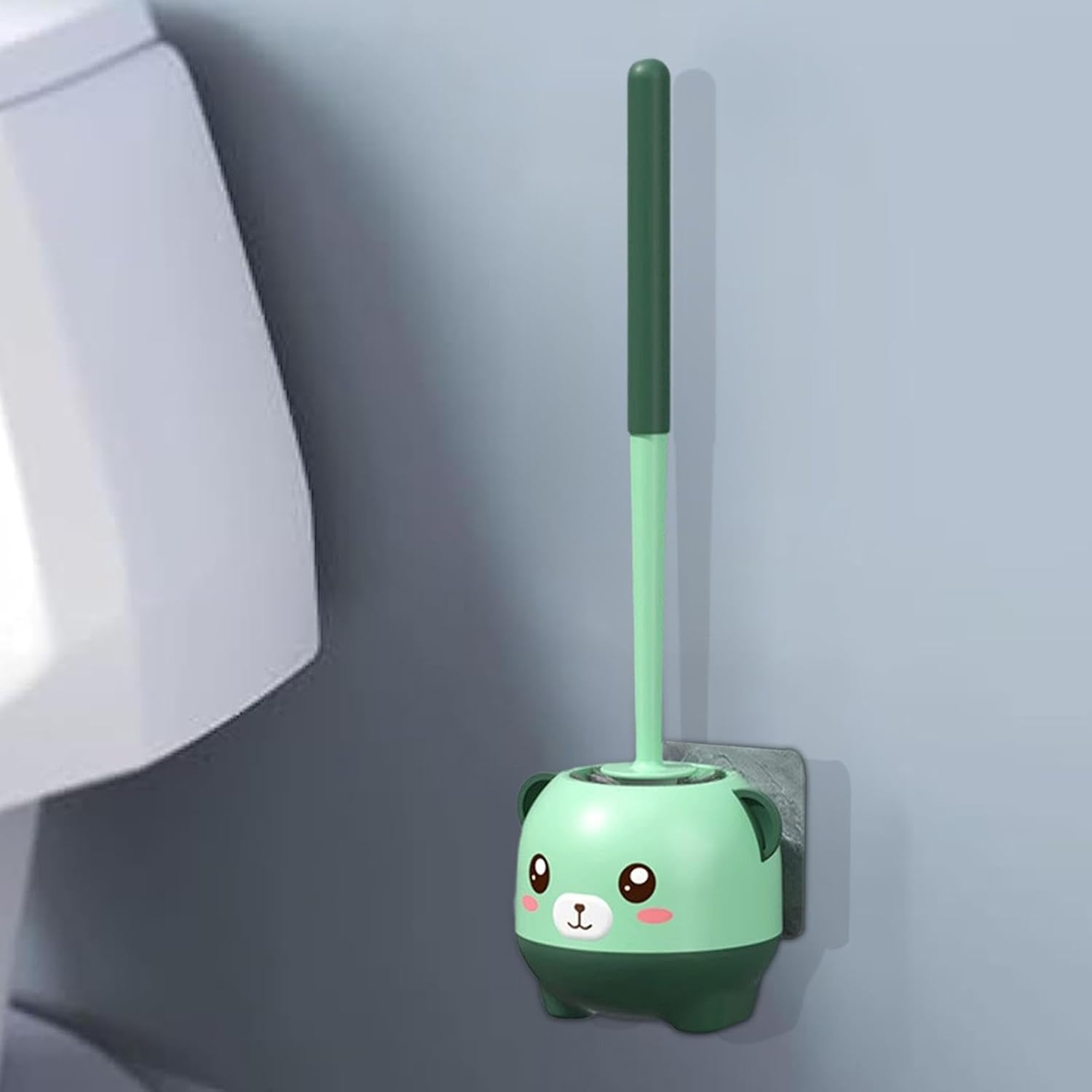 Cute Bear Toilet Brush Set with Holder 1