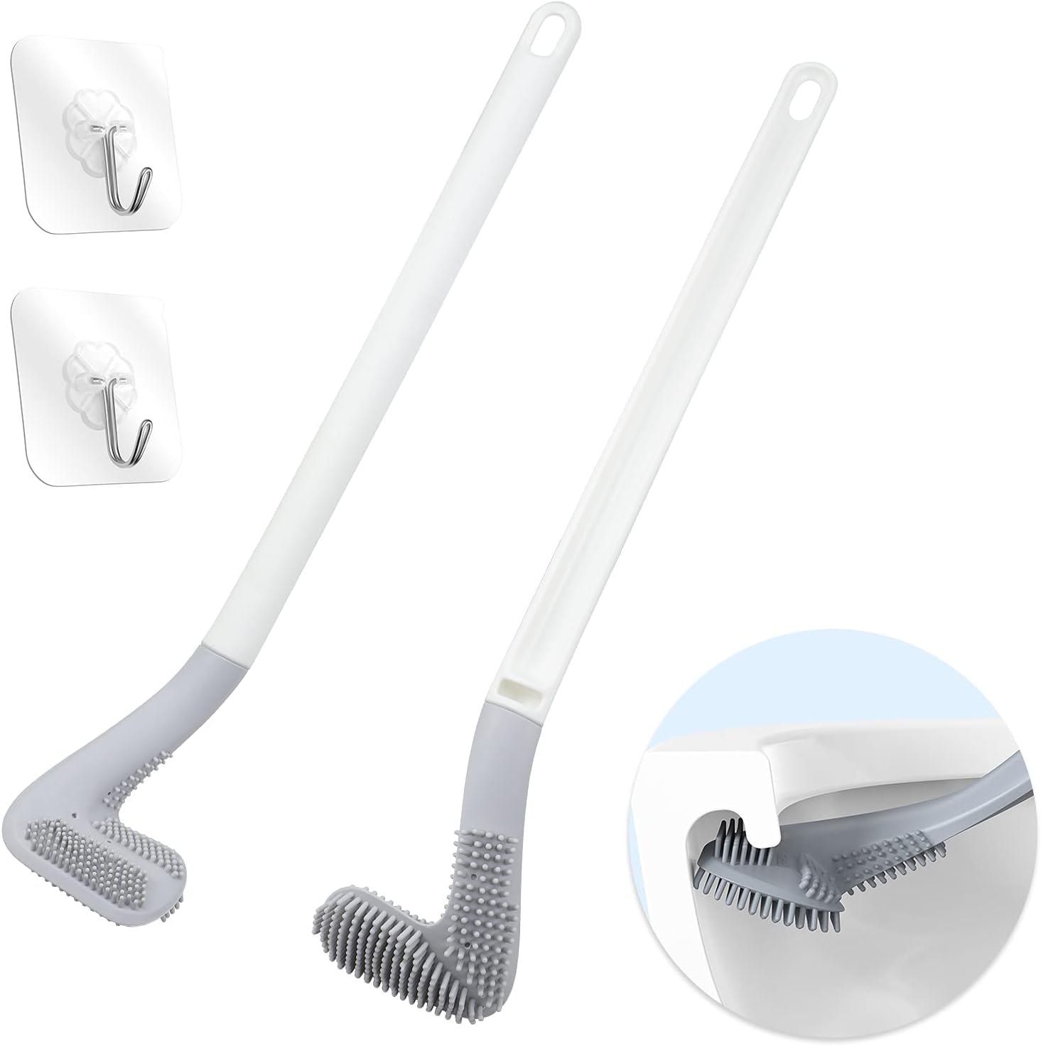 Homgaty Golf Head Toilet Brush 360 Clean Wall Mounted 2 Pack