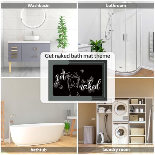 Get Naked Bath Mat - Super Absorbent Quick Dry Bathroom Rug