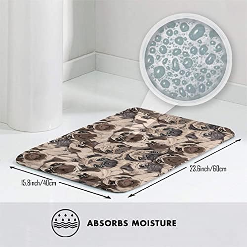 MZERSE Water Absorbent Memory Foam Bath Rug with Flannel