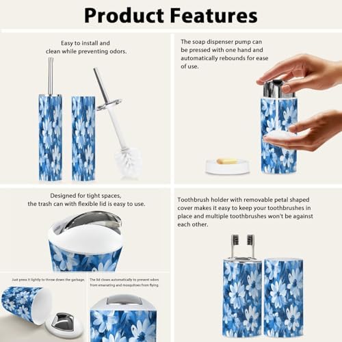 Boho Style Bathroom Accessory Set 6 Pieces