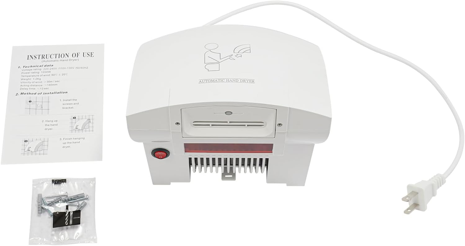 KeruRome 1200W Touchless Hand Dryer for Bathroom and Commercial Use