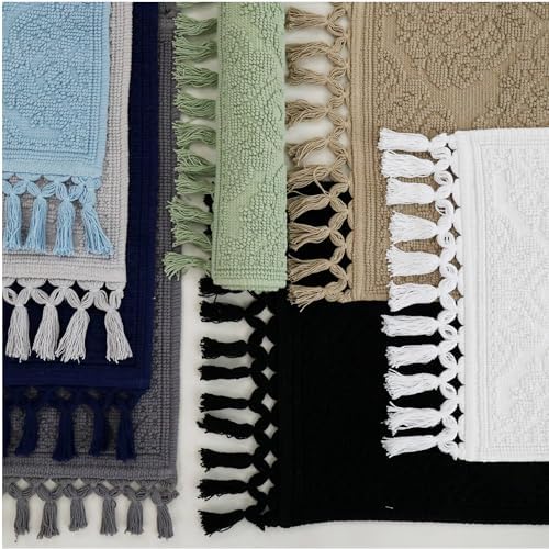 Jean Pierre Ricardo Bath Mats Set of 2 Indigo 17x31 21x41