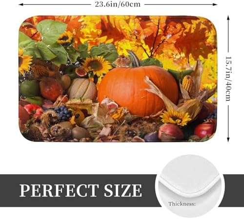 Soft Bath Mats with Pumpkin and Sunflower Design