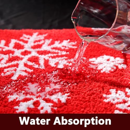 Whoohoohome Christmas Snowflake Bath Mat 32x20 Inches