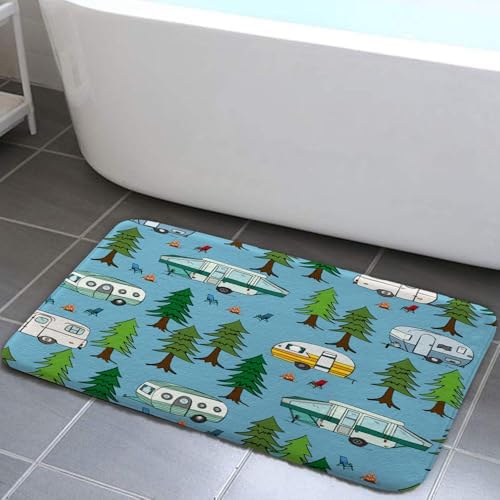 JAWO Camper Bath Mat 16X24 Non-Slip Microfiber