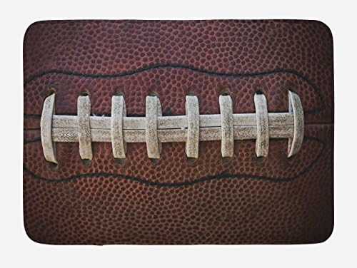 Lunarable Sports Bath Mat Dark Brown Beige