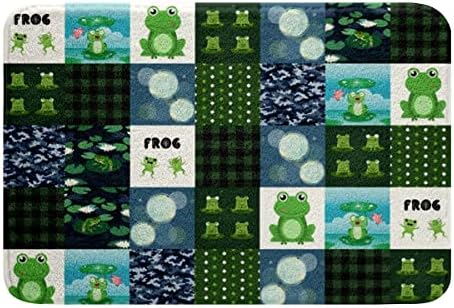 SGYDW Green Frog Bath Rug with Lotus Leaf Pattern 24x16 Inch