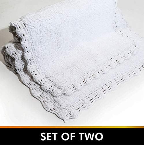 Chesapeake Crochet Bath Rug Set White 1