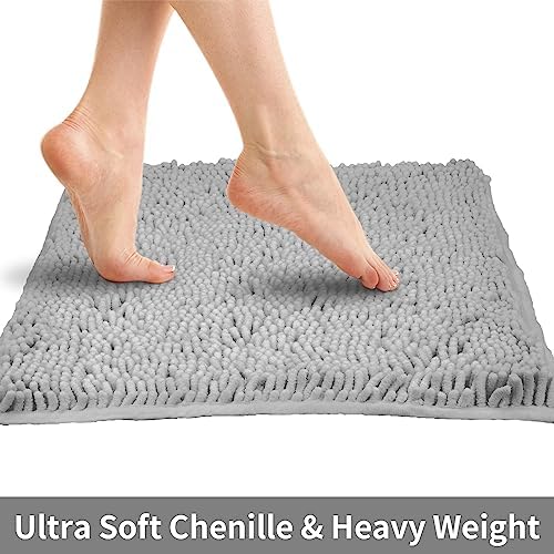 LanYunUmi Light Gray Bath Rug 17x24