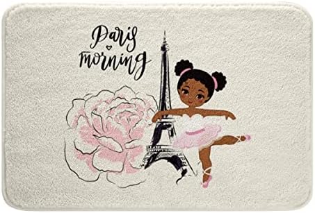 Girls Eiffel Tower Bath Mat - Chic Paris Bathroom Rug