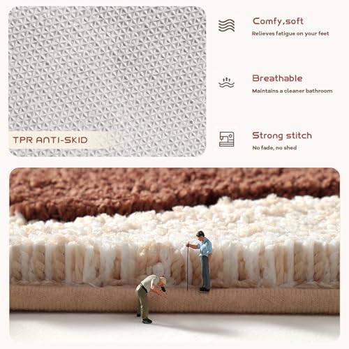 Befocus Red Pebble Stone Bath Rug 2031