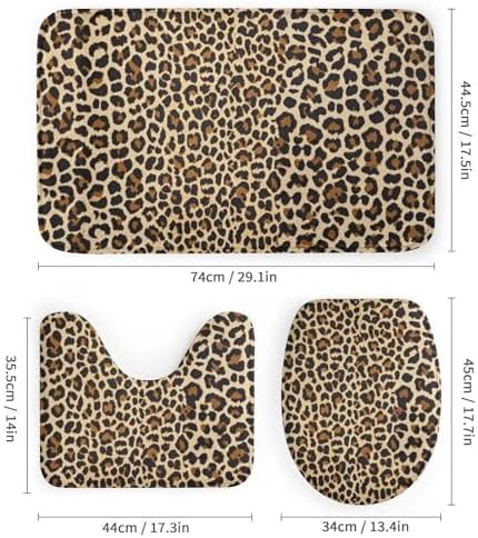 Supdreamc 4 Pack Cool Cheetah Leopard Shower Curtain Set with Bath Rug