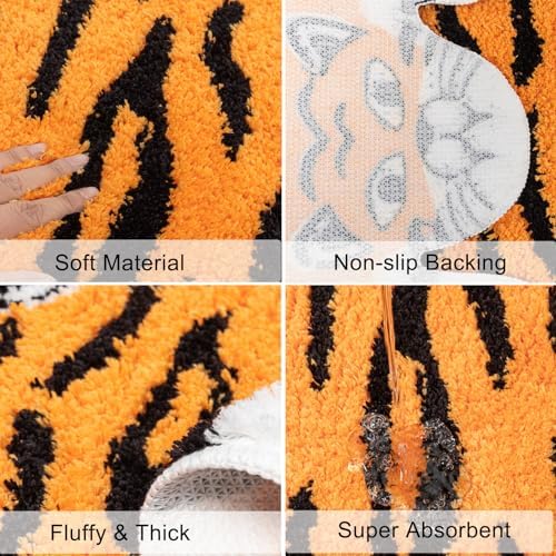 Seek4comfortable Cute Tiger Bath Mat Non Slip Plush