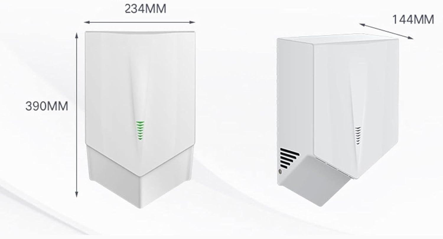 Compact 1500W Quiet Automatic Hand Dryer Wall Mounted White