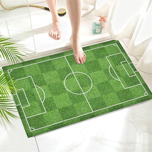 COSHARKLY Soccer Field Bath Mat 17x30 Inch Non-Slip