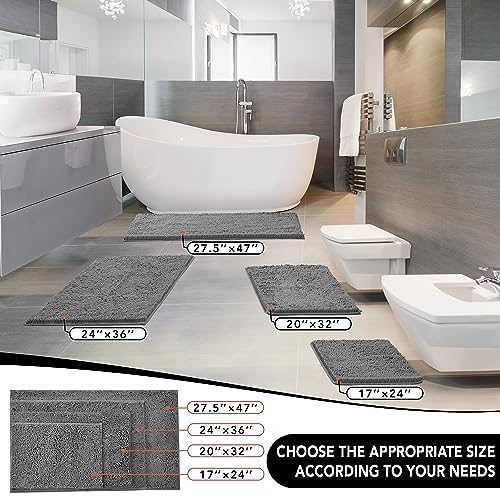 Deconovo Bath Mat 24x17 Inch Non-Slip Microfiber Rug