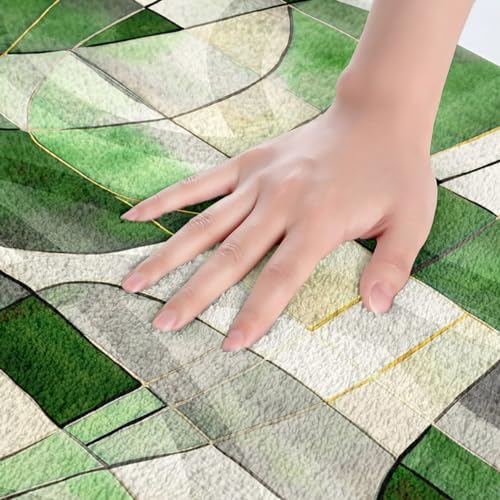 Feelyou Geometric Green Marble Bath Rug 20x32 1