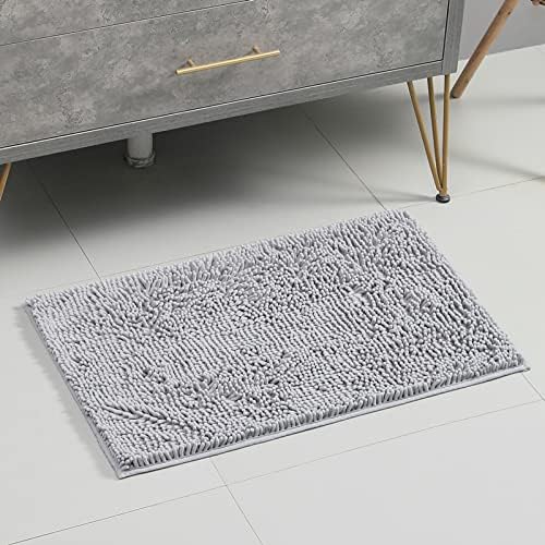 LanYunUmi Light Gray Bath Rug 17x24