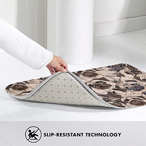 MZERSE Water Absorbent Memory Foam Bath Rug with Flannel