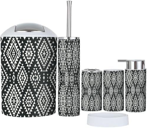 Bathroom Accessory Set 6 Piece Boho Design