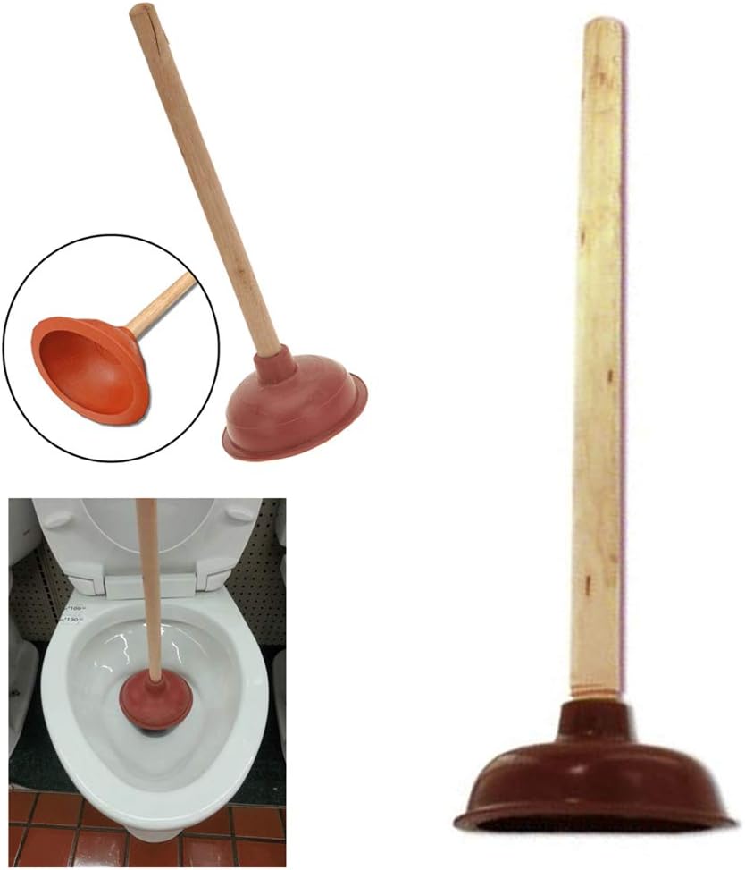 ATB Heavy Duty Toilet Plunger with Wooden Handle
