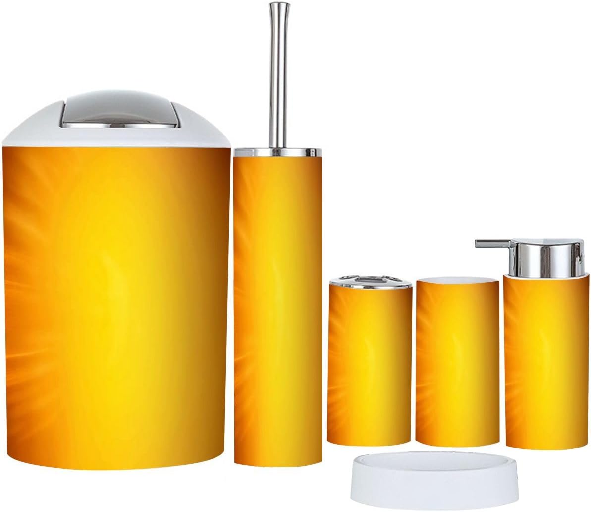 Boho Orange Bathroom Accessory Set of 6