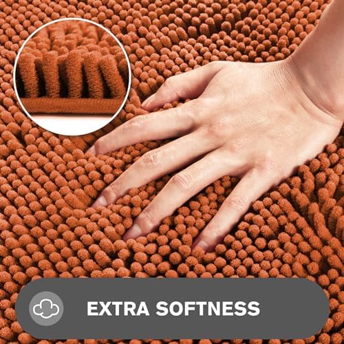 PureSwan Burnt Orange Bath Mat - 17 x 24